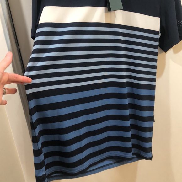 NEW AG Adriano Goldschmied Green Label Polo Golf Shirt Striped - Picture 6 of 7